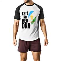 Camiseta Raglan Esta no meu DNA Roraima Camiseta Raglan Esta no meu DNA Roraima