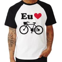 Camiseta Raglan Eu Amo Bicicleta - Foca na Moda