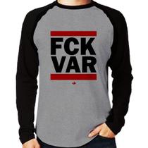 Camiseta Raglan F*CK VAR Manga Longa - Foca na Moda Camiseta Raglan F*CK VAR Manga Longa - Foca na Moda