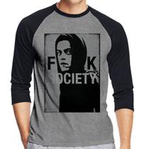 Camiseta Raglan F**k Society Eliot Manga 3/4 - Foca na Moda