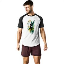 Camiseta Raglan Fada da floresta silhueta splash