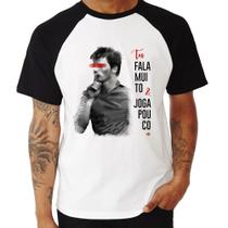 Camiseta Raglan Fala muito & Joga pouco - Foca na Moda Camiseta Raglan Fala muito & Joga pouco - Foca na Moda