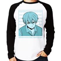Camiseta Raglan Fall Down Seven Times, Stand Up Eight Manga Longa - Foca na Moda