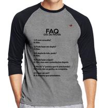 Camiseta Raglan FAQ Dia de Prova Manga 3/4 - Foca na Moda