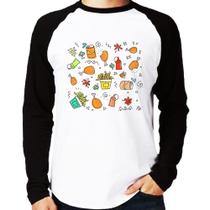 Camiseta Raglan Fast Food Manga Longa - Foca na Moda Camiseta Raglan Fast Food Manga Longa - Foca na Moda