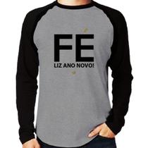 Camiseta Raglan Fé liz ano novo! Manga Longa - Foca na Moda Camiseta Raglan Fé liz ano novo! Manga Longa - Foca na Moda
