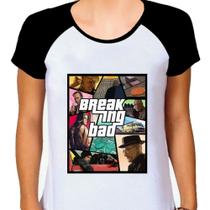 Camiseta Raglan Feminina Branca Breaking Bad 02