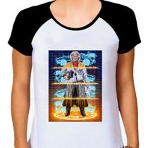 Camiseta Raglan Feminina Branca Desenho Chaves 06 - DESIGN CAMISETAS