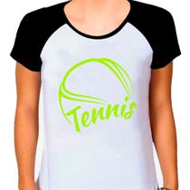 Camiseta Raglan Feminina Branca Tennis Esporte 04