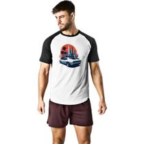 Camiseta Raglan Ferrari Branca Sunset Camiseta Raglan Ferrari Branca Sunset