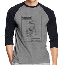 Camiseta Raglan Fliperama Manga 3/4 - Foca na Moda Camiseta Raglan Fliperama Manga 3/4 - Foca na Moda