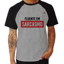 Camiseta Raglan Fluente em sarcasmo - Foca na Moda Camiseta Raglan Fluente em sarcasmo - Foca na Moda