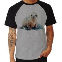 Camiseta Raglan Foca Bebê - Foca na Moda