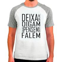 Camiseta raglan frases humor cinza branca masc06