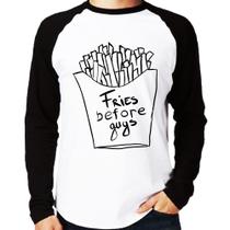 Camiseta Raglan Fries Before Guys Manga Longa - Foca na Moda Camiseta Raglan Fries Before Guys Manga Longa - Foca na Moda