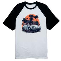Camiseta Raglan Fusca Branco Sunset