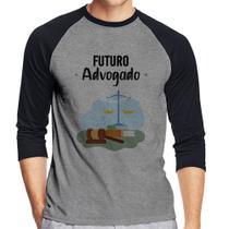 Camiseta Raglan Futuro Advogado Manga 3/4 - Foca na Moda