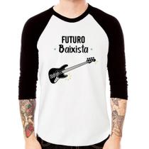 Camiseta Raglan Futuro Baixista Manga 3/4 - Foca na Moda