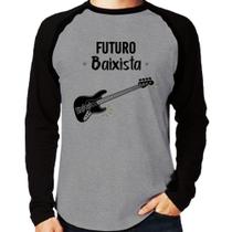 Camiseta Raglan Futuro Baixista Manga Longa - Foca na Moda