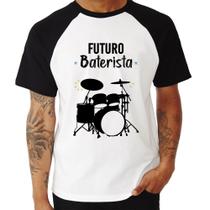 Camiseta Raglan Futuro Baterista - Foca na Moda