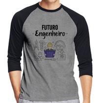 Camiseta Raglan Futuro Engenheiro Manga 3/4 - Foca na Moda