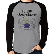 Camiseta Raglan Futuro Engenheiro Manga Longa - Foca na Moda