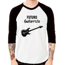Camiseta Raglan Futuro Guitarrista Manga 3/4 - Foca na Moda