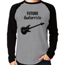 Camiseta Raglan Futuro Guitarrista Manga Longa - Foca na Moda
