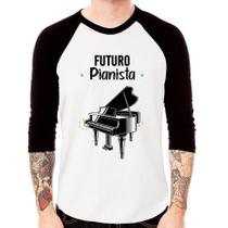 Camiseta Raglan Futuro Pianista Manga 3/4 - Foca na Moda