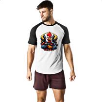 Camiseta Raglan Galo guerrilheiro Camiseta Raglan Galo guerrilheiro