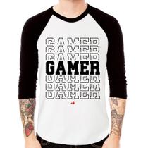 Camiseta Raglan Gamer Manga 3/4 - Foca na Moda