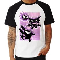 Camiseta Raglan Gastly Haunter Gengar Pokemon Geek Nerd - King of Print