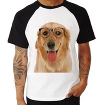 Camiseta Raglan Golden Retriever de Óculos - Foca na Moda