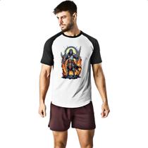 Camiseta Raglan Guerreiro Skull Medieval