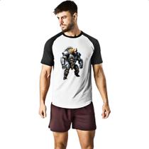 Camiseta Raglan Guerreiro Urso Cyborg Camiseta Raglan Guerreiro Urso Cyborg