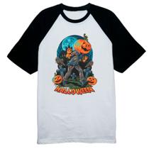 Camiseta Raglan Halloween JackPot Cemiterio Camiseta Raglan Halloween JackPot Cemiterio