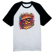 Camiseta Raglan Hambuger exagerado splash