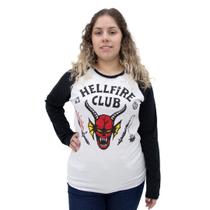 Camiseta Raglan Hell Fire Manga Comprida Clube Comix Oficial Camiseta Raglan Hell Fire Manga Comprida Clube Comix Oficial