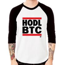 Camiseta Raglan Hodl BTC Manga 3/4 - Foca na Moda Camiseta Raglan Hodl BTC Manga 3/4 - Foca na Moda