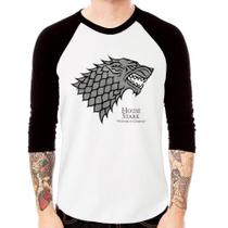 Camiseta Raglan House Stark: Winter is Coming Manga 3/4 - Foca na Moda