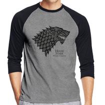 Camiseta Raglan House Stark: Winter is Coming Manga 3/4 - Foca na Moda