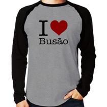 Camiseta Raglan I love Busão Manga Longa - Foca na Moda