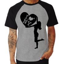 Camiseta Raglan I love NY Girl - Foca na Moda