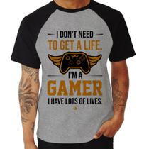 Camiseta Raglan I'm a gamer, I have lots of lives - Foca na Moda