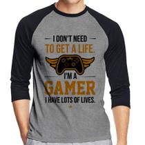 Camiseta Raglan I'm a gamer, I have lots of lives Manga 3/4 - Foca na Moda