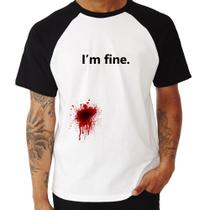 Camiseta Raglan I'm fine - Foca na Moda