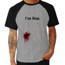 Camiseta Raglan I'm fine - Foca na Moda