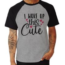 Camiseta Raglan I woke up this cute - Foca na Moda Camiseta Raglan I woke up this cute - Foca na Moda