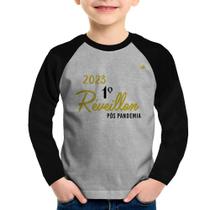 Camiseta Raglan Infantil 2023 1º Réveillon Pós Pandemia Manga Longa - Foca na Moda