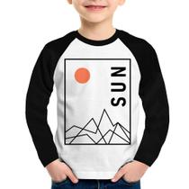 Camiseta Raglan Infantil Abstract Sun Manga Longa - Foca na Moda Camiseta Raglan Infantil Abstract Sun Manga Longa - Foca na Moda